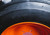 2-Pks HORSESHOE 10-16.5 16PLY R-4 Extra Thick Rim-Guard Wall Super Heavy Duty LRH Tires mounted on 16.5x8.25 Bolt 8x8" Orange Steel Rims w/Brass Valve Stem & Stem Protector 10x16.5 8.25x16.5 (1 Left + 1 Right)