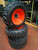 2-Pks HORSESHOE 10-16.5 16PLY R-4 Extra Thick Rim-Guard Wall Super Heavy Duty LRH Tires mounted on 16.5x8.25 Bolt 8x8" Orange Steel Rims w/Brass Valve Stem & Stem Protector 10x16.5 8.25x16.5 (1 Left + 1 Right)