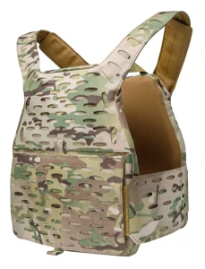 simmer cut plate carrier in multicam.  shown 1082 mounting array on front sides and shoulders