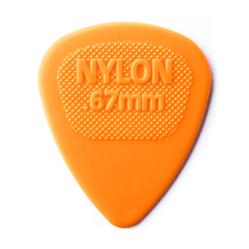 Dunlop Nylon Midi Orange single guitar pick .67 FRONT MAIN VIEW
