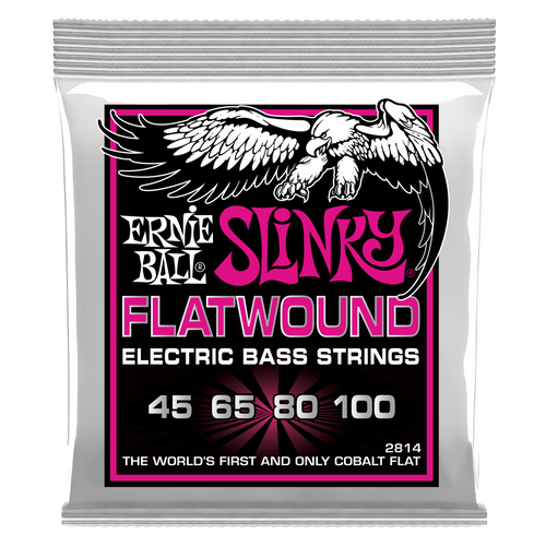 Ernie Ball Flat Wound Super Slinky Bass Strings 45-100 - front of package
