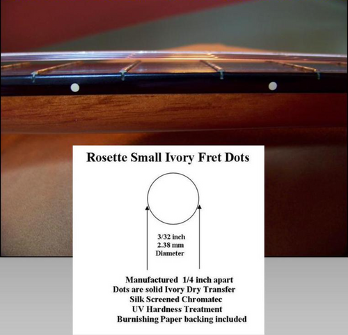 Rosette Premium Small Ivory Fret Marker Dots 12-Pack