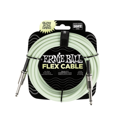 Ernie Ball 20ft Flex Glow In The Dark Instrument Cable Straight Ernie Ball 20ft Flex Glow In The Dark Instrument Cable Straight