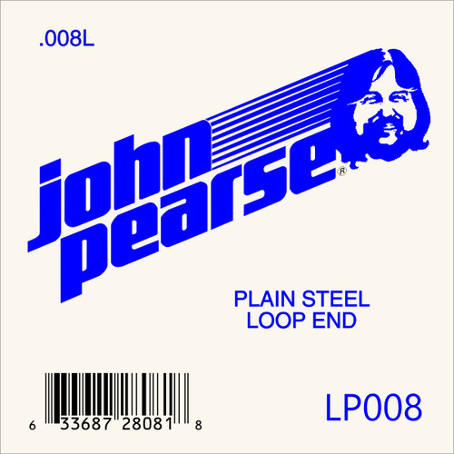 John Pearse Silvered Plain Steel Loop End .008 Single String