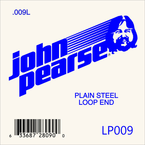 John Pearse Silvered Plain Steel Loop End .009 Single String