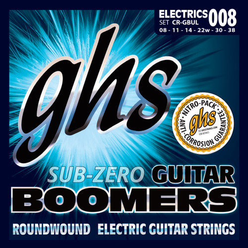 GHS Sub-Zero Boomers Electric Guitar Strings 8-38
