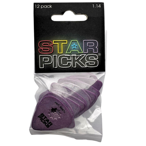 Everly Star Guitar Picks Purple Heavy 12-Pack 1.14 in package