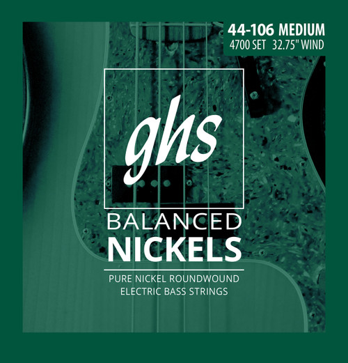 GHS Balanced Nickels Short Scale Electric Bass Strings 44-106