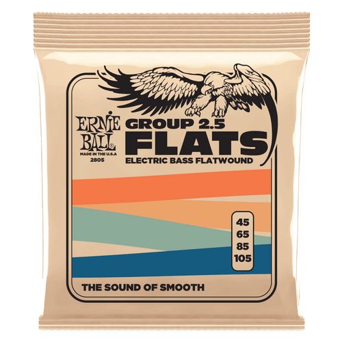 Ernie Ball Stainless Flatwound Group 2.5 Bass Strings 45-105