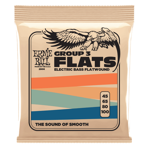Group 3 Stainless Steel Flatwound Electric Bass Strings 45-100 Gauge back