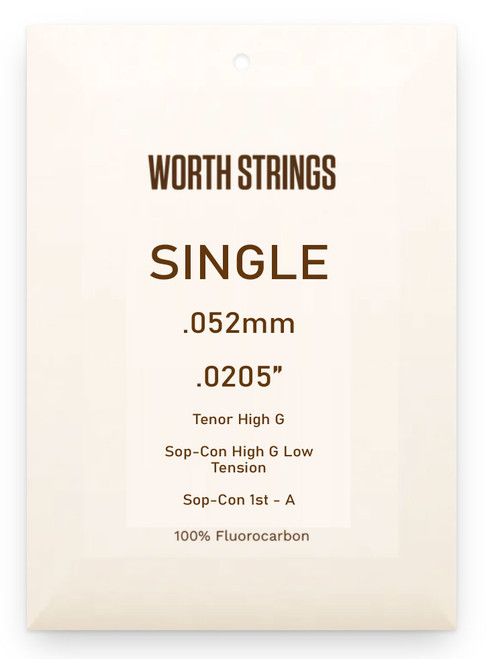 Worth Clear Fluorocarbon Single Ukulele String .0205