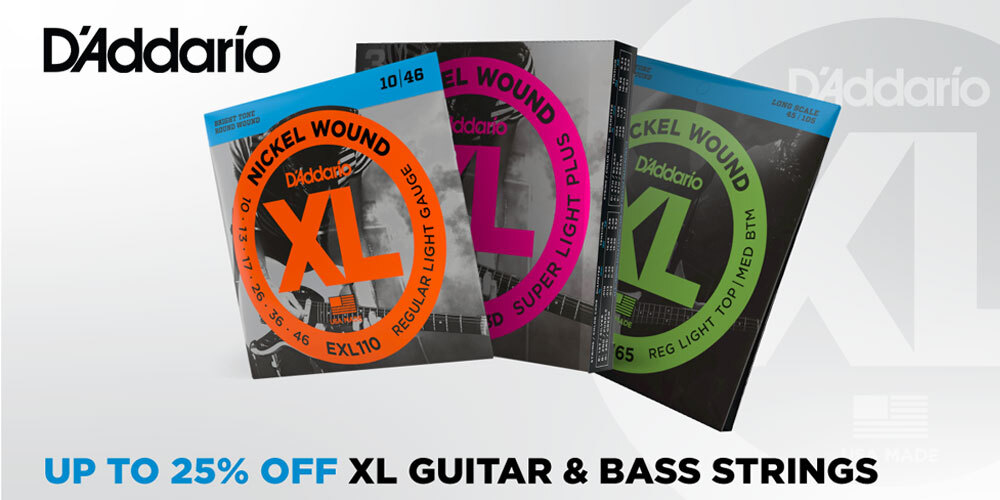 Save up to 25% on select D'Addario Bass and Guitar Strings
