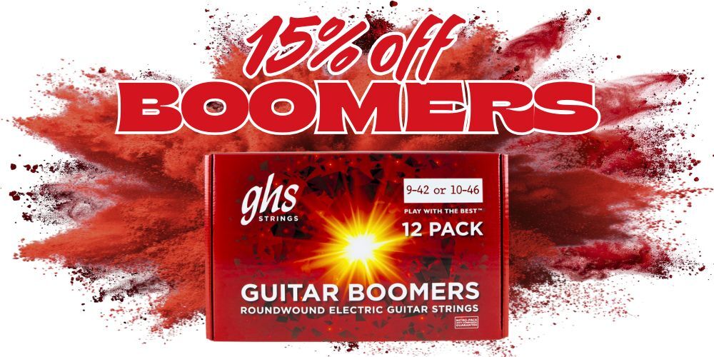 15% off GHS 12-Pack Boomer Electric Guitar Strings