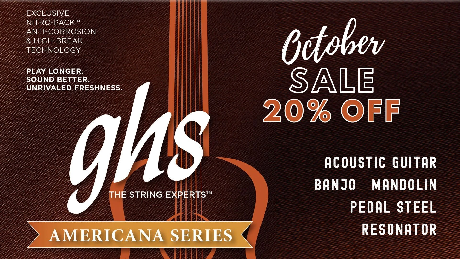 Save 20% on GHS Americana Strings 