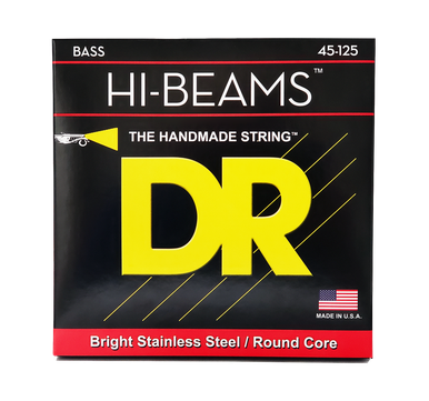 DR Strings Hi-Beam Bright Stainless 5-String Bass Strings 45-125