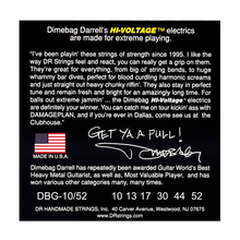 DR Strings Dimebag Darrell Signature Hi-Voltage 10-52 back