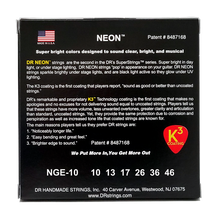 DR Strings Hi-Def Neon Green K3 Coated Electric Strings 10-46 back