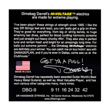 DR Strings Dimebag Darrell Signature Hi-Voltage 9-42 back