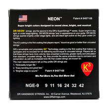 DR Strings Hi-Def Neon Green K3 Coated Electric Strings 9-42 back