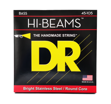 DR Strings Hi-Beam Bright Stainless Electric Bass Strings 45-105
