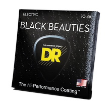 DR Strings Black Beauties Coated Electric Guitar 10-46 left angle