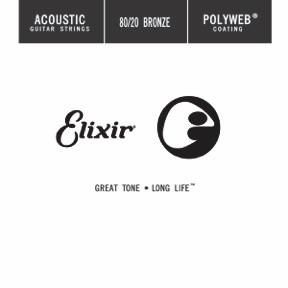 Elixir Polyweb 80/20 Bronze Acoustic Single String .045