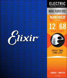 Elixir NanoWeb Baritone Electric Guitar Strings 12-68