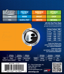 Elixir Nanoweb Coated Electric Guitar Strings 11-49 a
