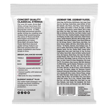 Ernie Ball Ernesto Palla Black Nylon Ball End Guitar Strings - back of package