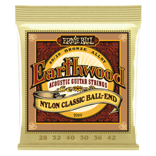 Ernie Ball Earthwood Clear & Gold Ball End Classical Strings - front of package