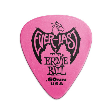 Ernie Ball Everlast Delrin Pink single guitar pick .60