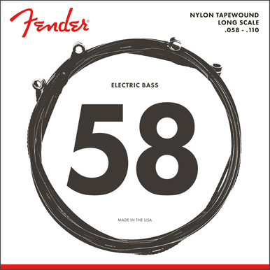 Fender Black Nylon Tape Wound Electric Bass Strings 58-110