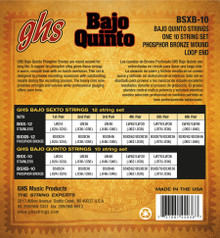 GHS Phosphor Bronze Bajo Quinto Strings back