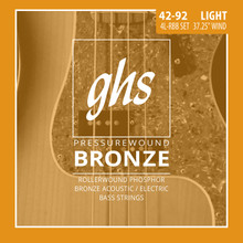 GHS Pressurewound Bronze Acoustic-Electric Bass Strings 42-92