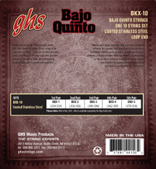 GHS Stainless Steel Cuerdas Negras Bajo Quinto Strings back