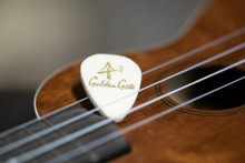Golden Gate Ukulele Felt Pick single pick 4.0 on strings
