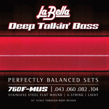 La Bella Flat Wound Thru-Body Short Scale Bass Strings 43-104