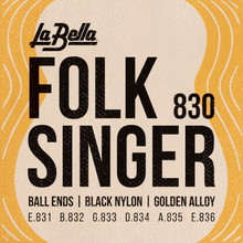 La Bella Gold & Black Ball-End Folk Singer Guitar Strings front package