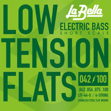 La Bella Low Tension Flexible Flats Short Scale Bass 42-100