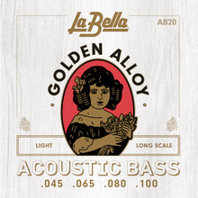 La Bella Golden Alloy Acoustic Bass Strings 45-100 front package