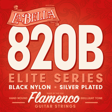 La Bella Elite Flamenco Guitar Strings Black Medium Tension