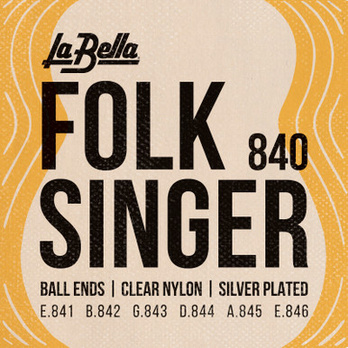 La Bella Silver & Clear Ball-End Folk Singer Guitar Strings