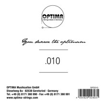 Optima 24K Gold Plated Single Guitar String .010 back