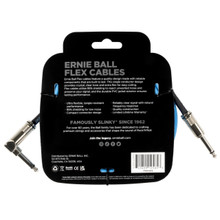Ernie Ball 10ft Flex Blue Instrument Cable Straight-Angle back of package