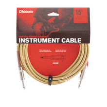 D'Addario Custom Series 15ft Braided Instrument Cable Tweed a