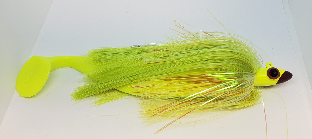 Large lure green yellow black (double hooks)