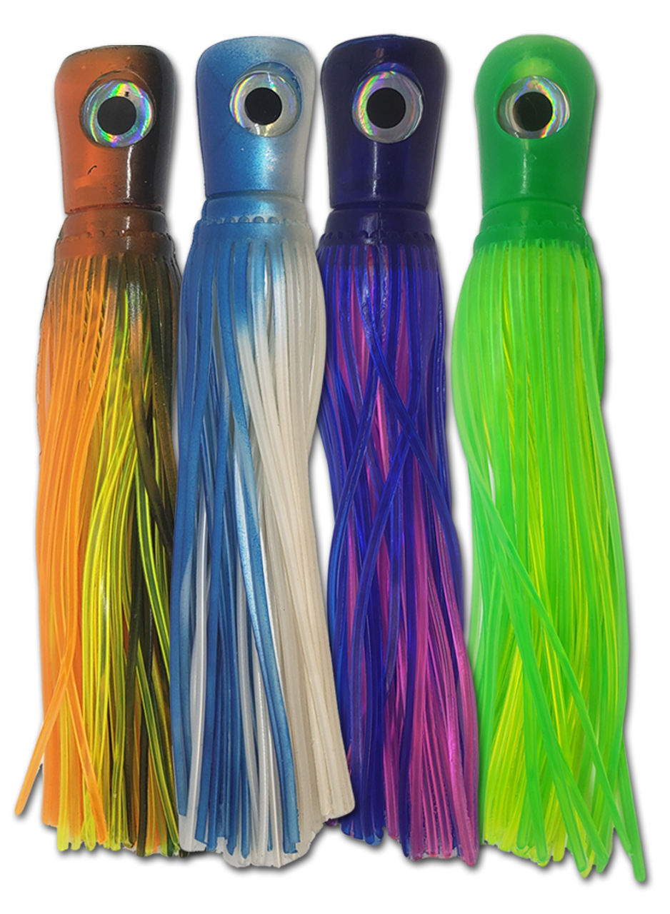 Chugger Mold Skirts 5 Pack New Fishing Trolling Lures Tuna Mahi