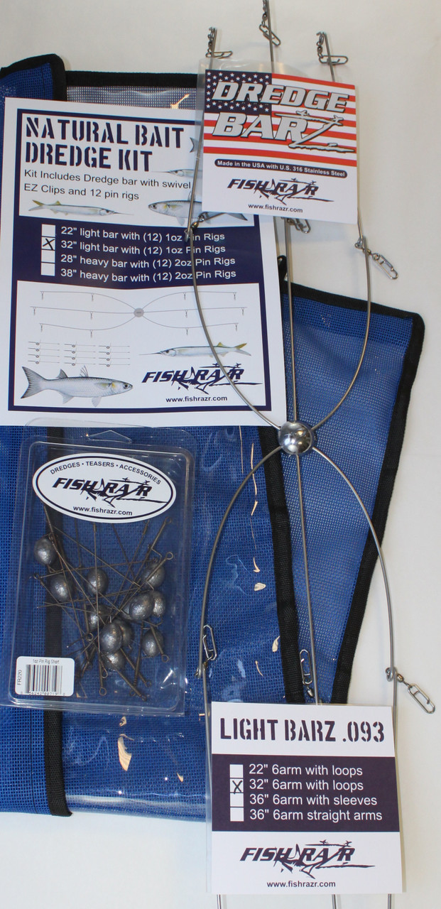 Hoes ui ethisch Natural Bait Kit 32" Bar (12) 1oz pin rigs ready to rig