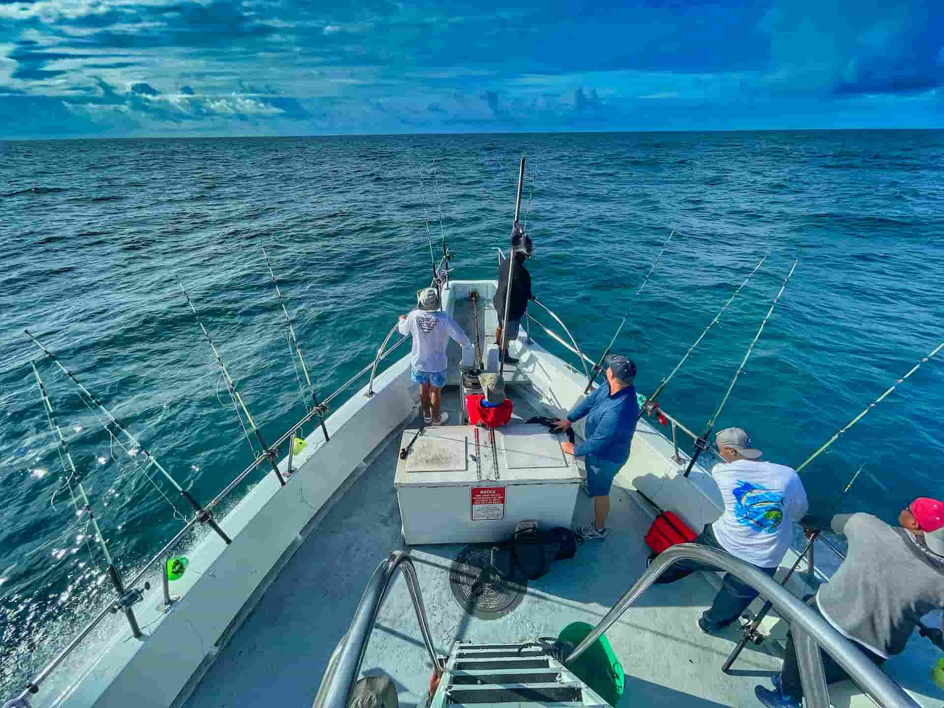 A group of fishermen on a boat