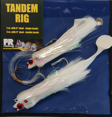 Tandem Rig 4 oz. & 8 oz. BLACK Striper Fishing Trolling Lures - Grandidee  Viaggi